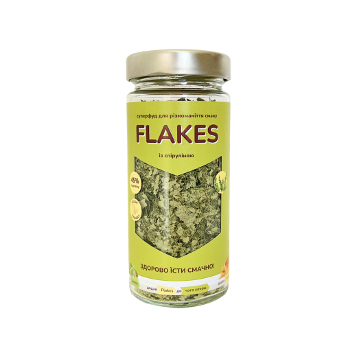 Flakes зі спіруліною — дріжджові пластівці 80 г