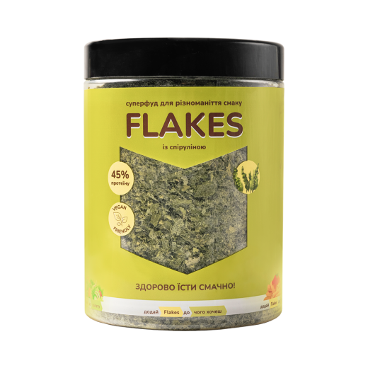 Flakes зі спіруліною — дріжджові пластівці 250 г