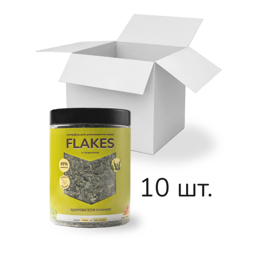 Ящик Flakes із спіруліною 250 г, 10 шт
