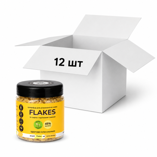 Ящик Flakes із сирно-горіховим смаком 50 г, 12 шт
