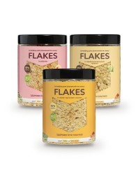 Набір Flakes 3 × 250 г — сирно-горіховий, цибулевий, трави