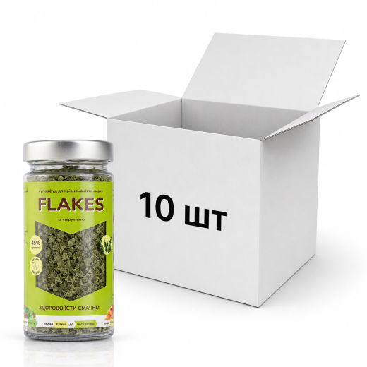 Ящик Flakes із спіруліною 80 г, 10 шт