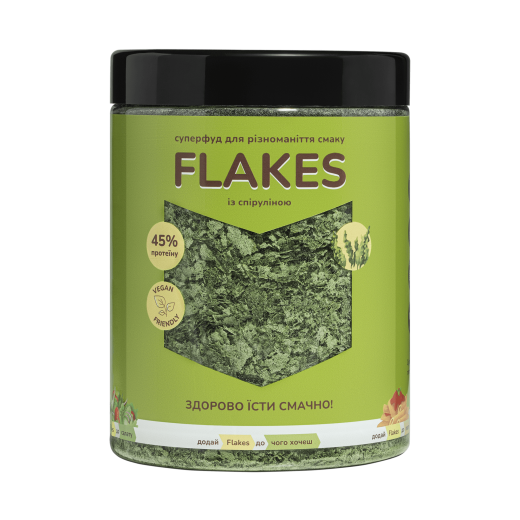 Flakes зі спіруліною — дріжджові пластівці 250 г