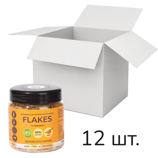 Ящик Flakes із морквою 50 г, 12 шт