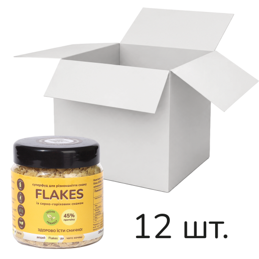 Ящик Flakes із сирно-горіховим смаком 50 г, 12 шт