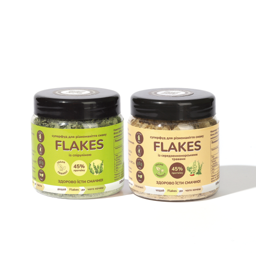 Набір Flakes 50 г: зі спіруліною та травами для салатів