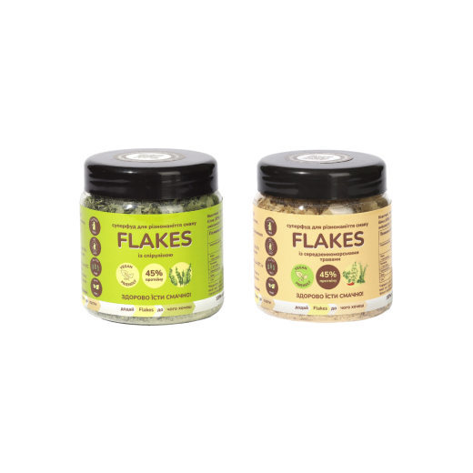 Набір Flakes 50 г: зі спіруліною та травами для салатів
